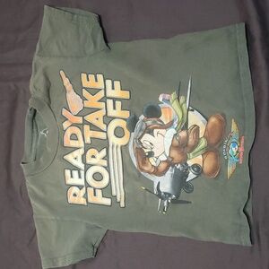 Disneyland Mickey Mouse T-Shirt Walt Disney World Green 100% Preshrunk Cotton XS